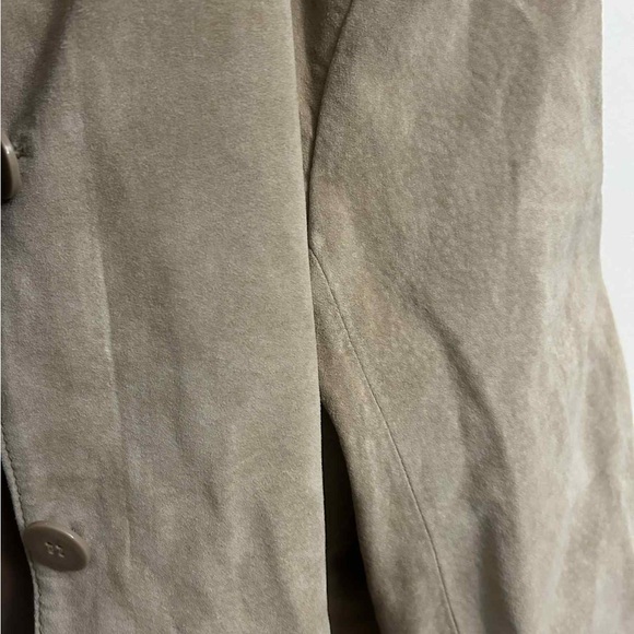 Vintage Bernardo Tan Suede Trench Coat size xl - Picture 2 of 8